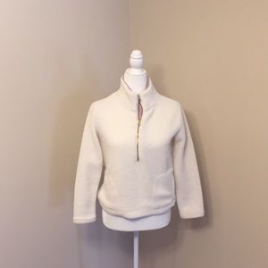 Old Navy Fleece 1/2 Zip Jacket Off White & Blush Girls Kids Size XL (14)